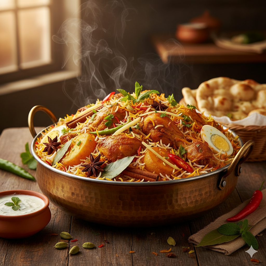 Pakistani Food Dish, like Biryani or Kebabs